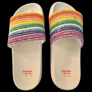 NWOT Women's Rainbow Slide Sandals, Medium Size 7-8